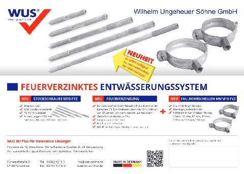 WUS Hot-dip galvanized drainage system (GER)